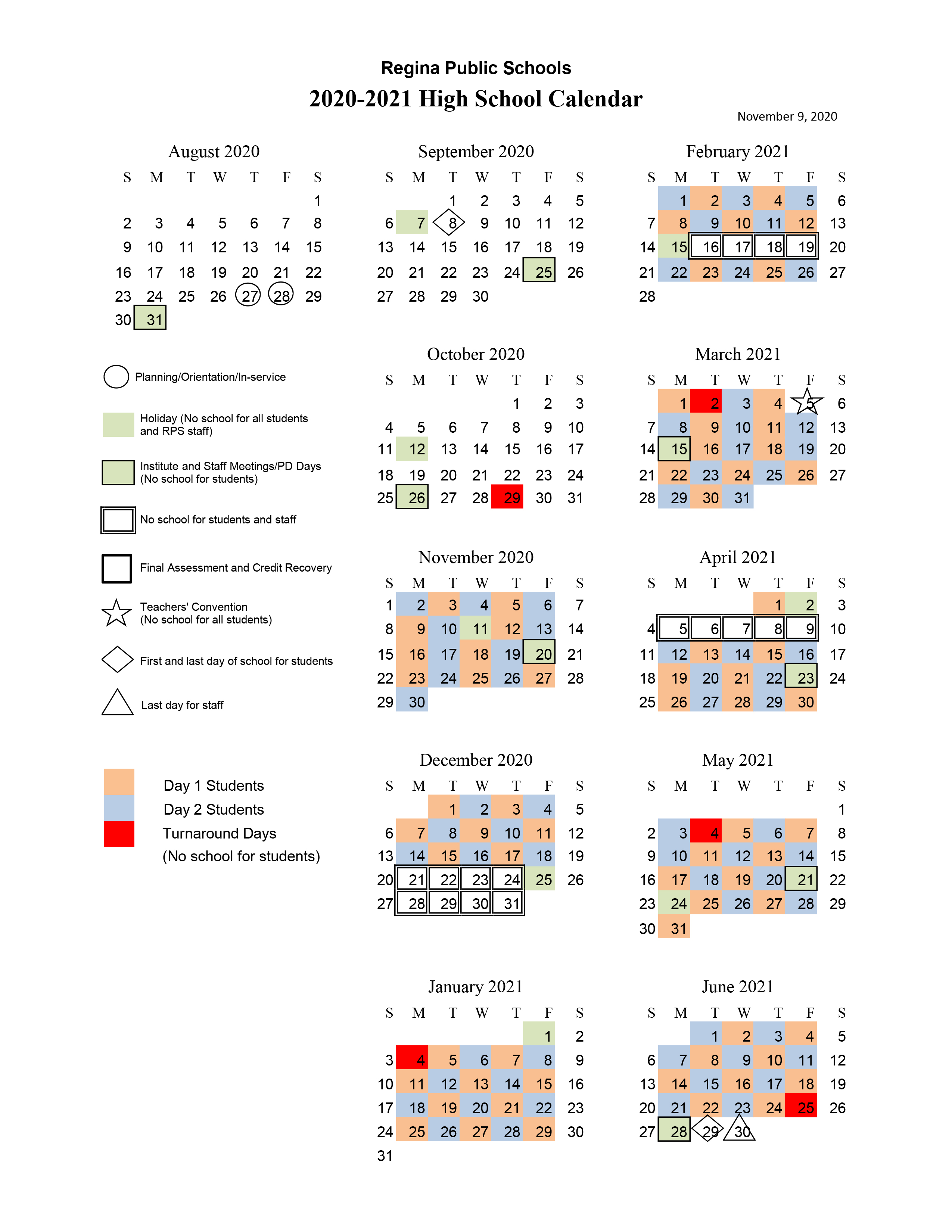 school calendar 2020 21